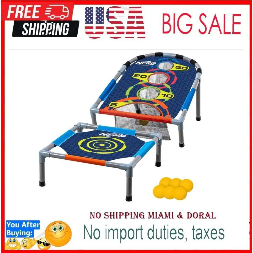 Nerf Kids Bounce N Score Target Toss Game Set - Foam Ball Bouncing Game