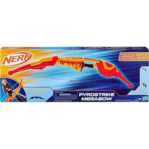 Nerf Pyrostrike Megabow - 42-Inch Archery Toy with 2 Soft Tip Arrows Ages 10+