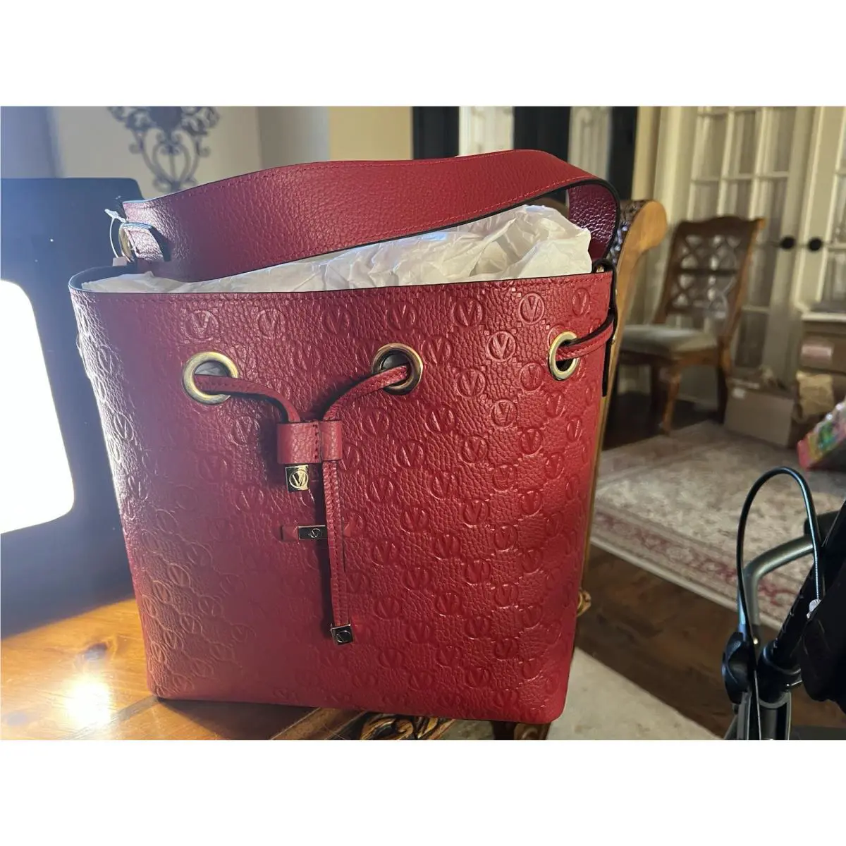 Mario Valentino Red Over The Shoulder Handbag