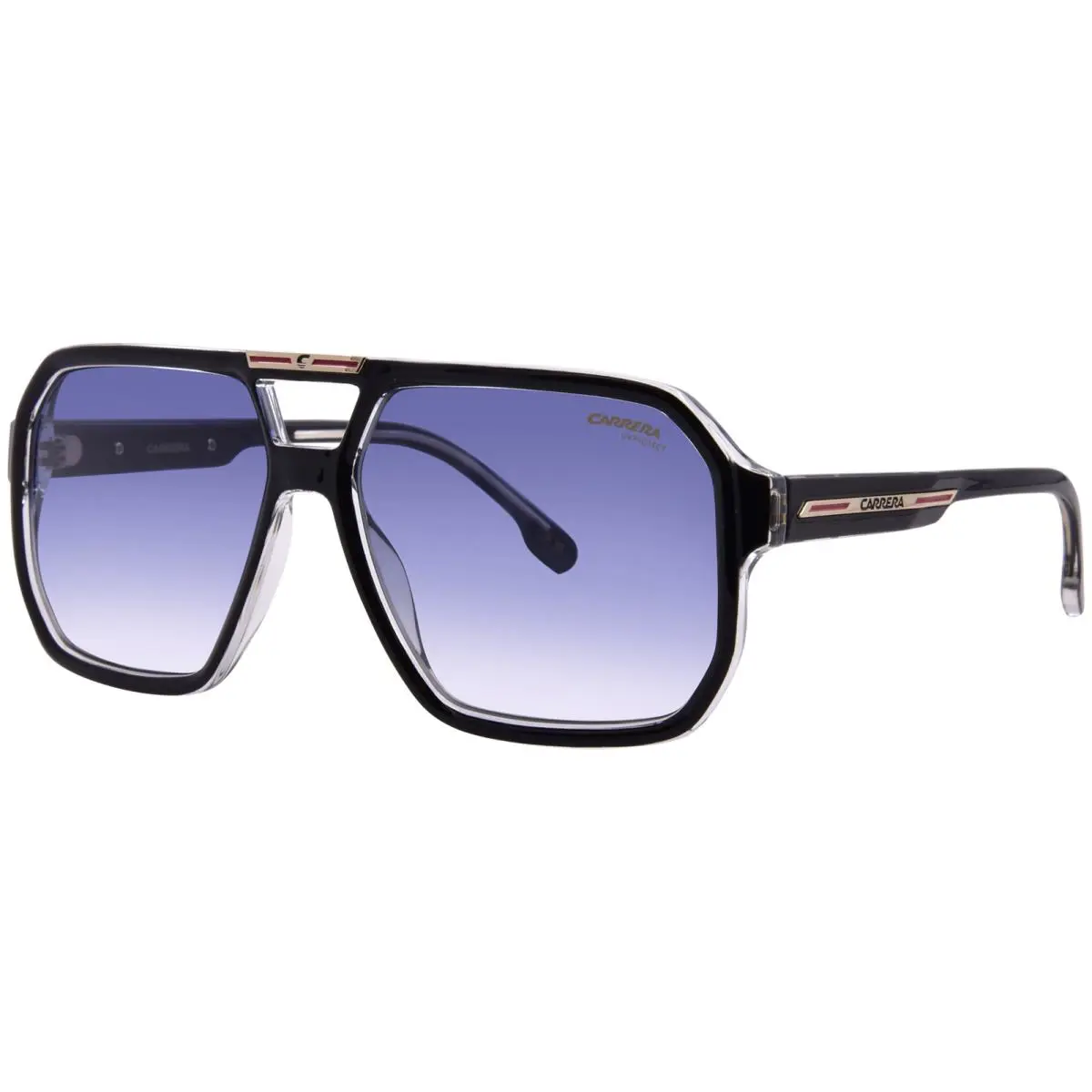 Carrera Victory C-01/S EI7 Sunglasses Men`s Black/crystal/dark Blue Gradient - Frame: Black, Lens: Blue
