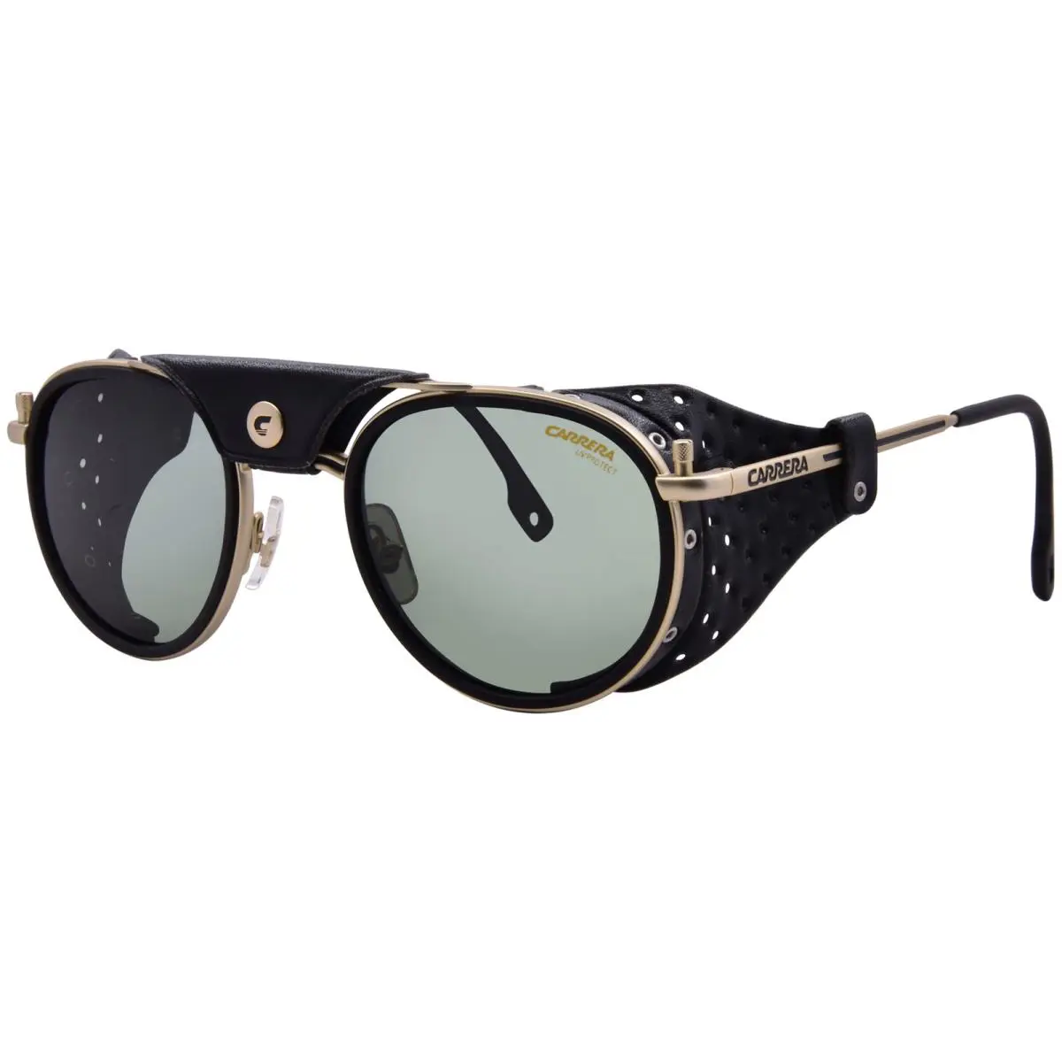 Carrera C-sport 05/S Aoz Sunglasses Men`s Matte Gold/green Lenses Pilot 52mm - Frame: Gold, Lens: Green