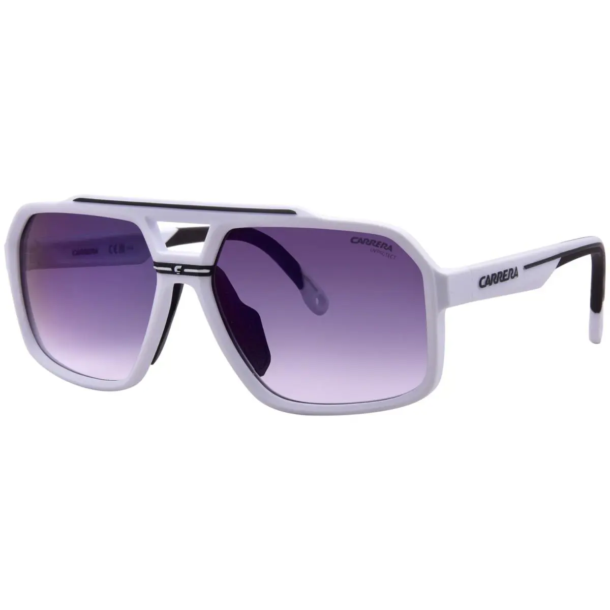 Carrera C-sport 03/S 6HT Sunglasses Men`s Matte White/grey Gradient Mirror 61mm - Frame: White, Lens: Gray