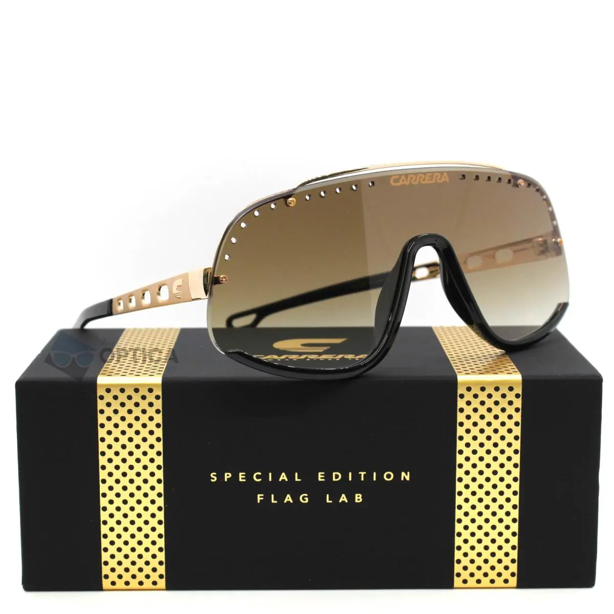 Carrera Flaglab 16 Mask Frame Shield Sunglasses Brown Triple Gradient FG4 - Frame: Brown, Lens: Brown