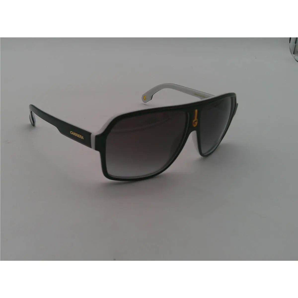 Carrera 1001/S Sunglasses Mens Black White Pilot Aviator Gray Gradient Plastic