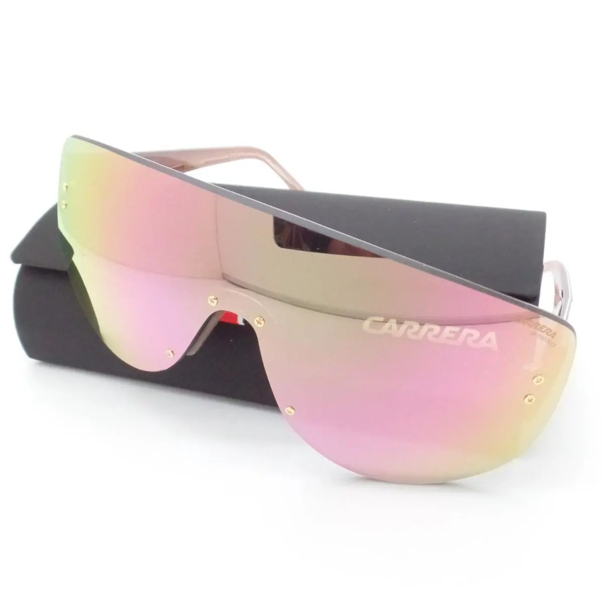 Carrera Flaglab 12 0000J Rose Gold Mirror Black Sunglasses - Frame: Black Rose, Lens: Rose Gold on Grey