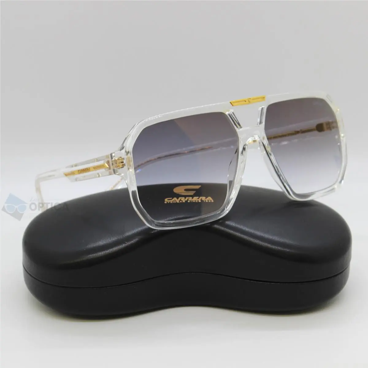 Carrera Victory C 01 Sunglasses - Crystal Frame / Grey Gold Mirror Lens 60m