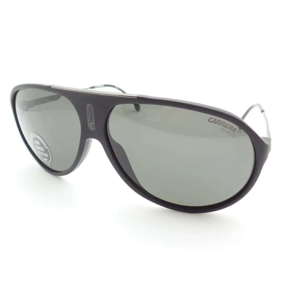 Carrera Hot 65 003M9 63 Matte Black Green Polarized Sunglasses - Frame: Matte Black, Lens: Grey