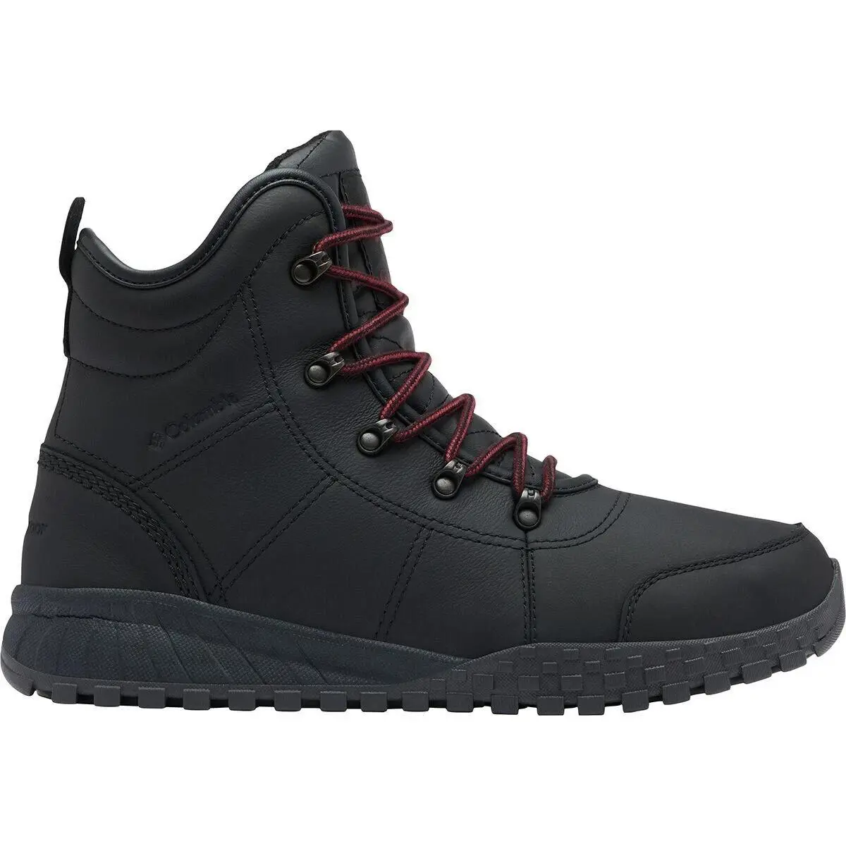Columbia Fairbanks Rover II Mens Waterproof Leather Boots Black Size 14 - Black with red laces