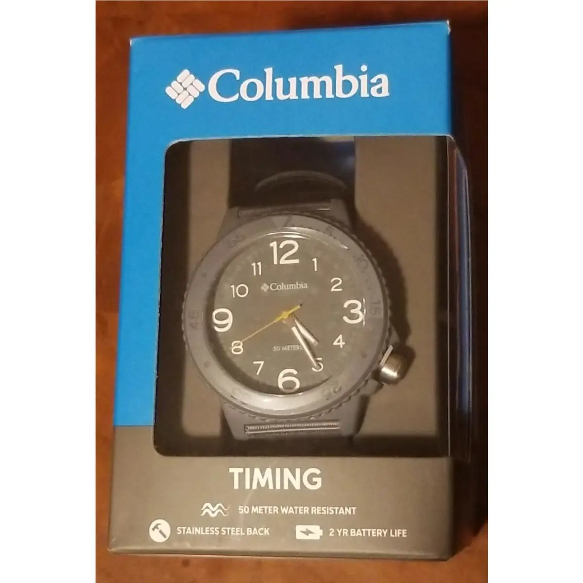 Columbia Timing 50 Meter Water Resistant Watch Grey Face Grey Nylon Band
