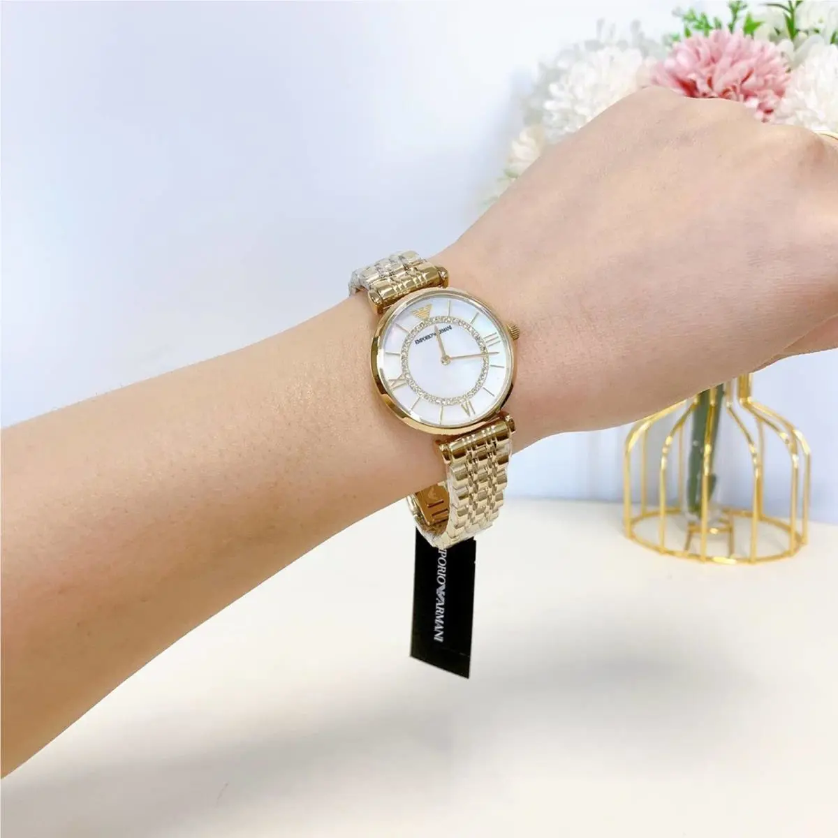 Emporio Armani AR1907 Women`s Two-hand Gold-tone Stainless Steel Watch