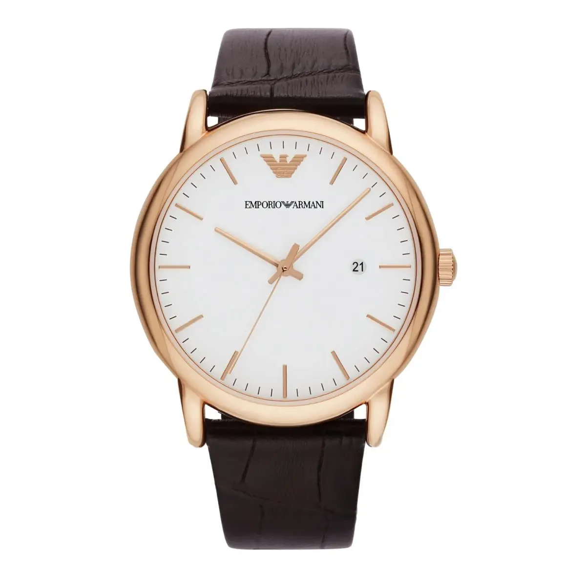Emporio Armani Watch Luigi AR2502 Men`s Light Brown/tan - Dial: Champagne, Band: Tan