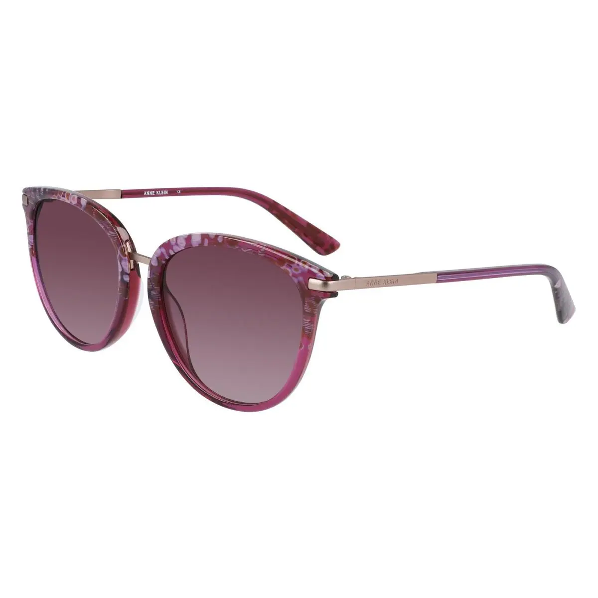 Anne Klein AK 7073 Merlot Animal 650 Size 55 Sunglasses