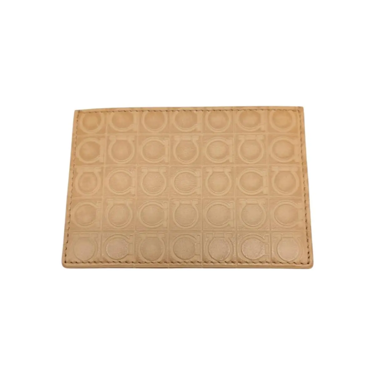 669404 Gancini Golden Leather Card Holder by Salvatore Ferragamo