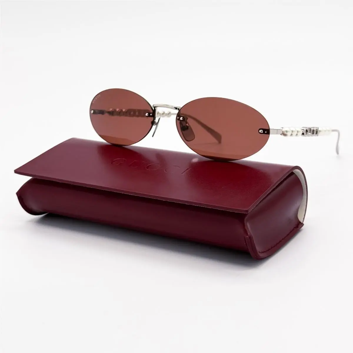 Gucci Sunglasses Silver Women Oval Eyewear Gucci GG1922S 002