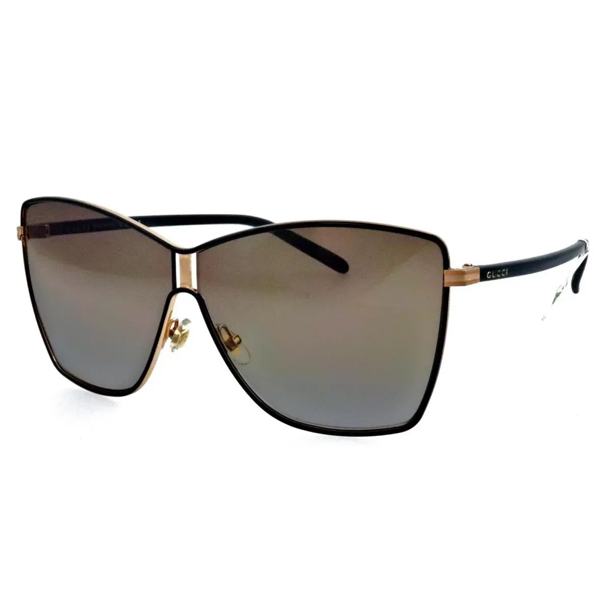 Gucci GG4207/S Wrytf 65mm Gray Gold Oversized Sunglasses Italy Y2K