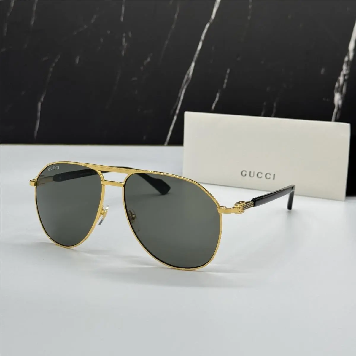Gucci Black Gold Unisex Sunglasses Gucci GG1220S 001