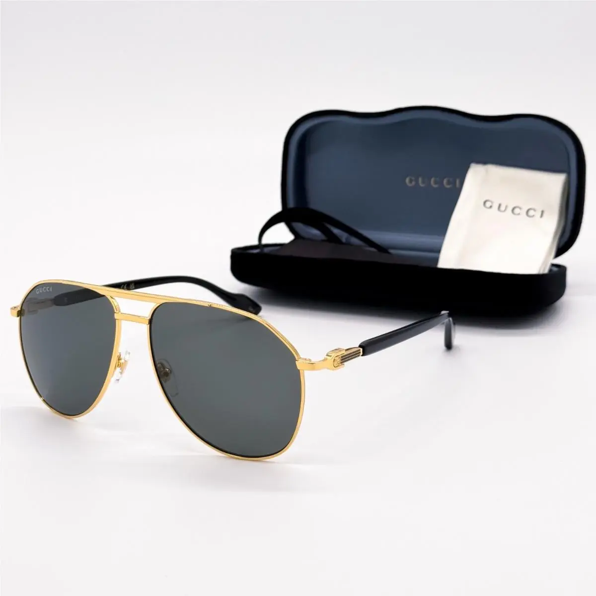 Gucci Sunglasses GG1220S 001 Black/gold Unisex Eyewear