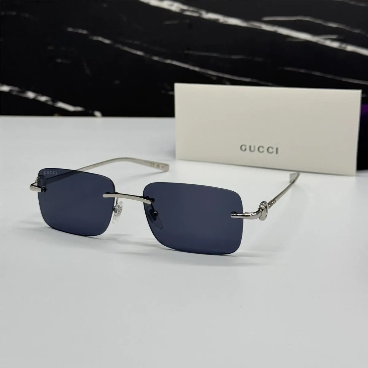 Gucci Silver Blue Unisex Sunglasses Gucci GG1703S 003