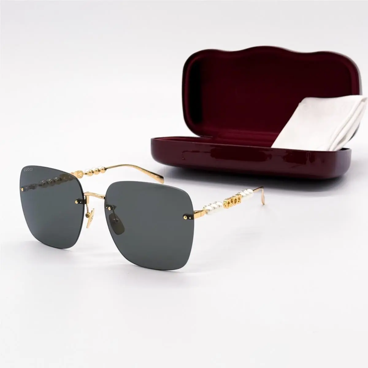 Gucci Sunglasses Gold Grey Women Eyewear Gucci GG1923SA 001
