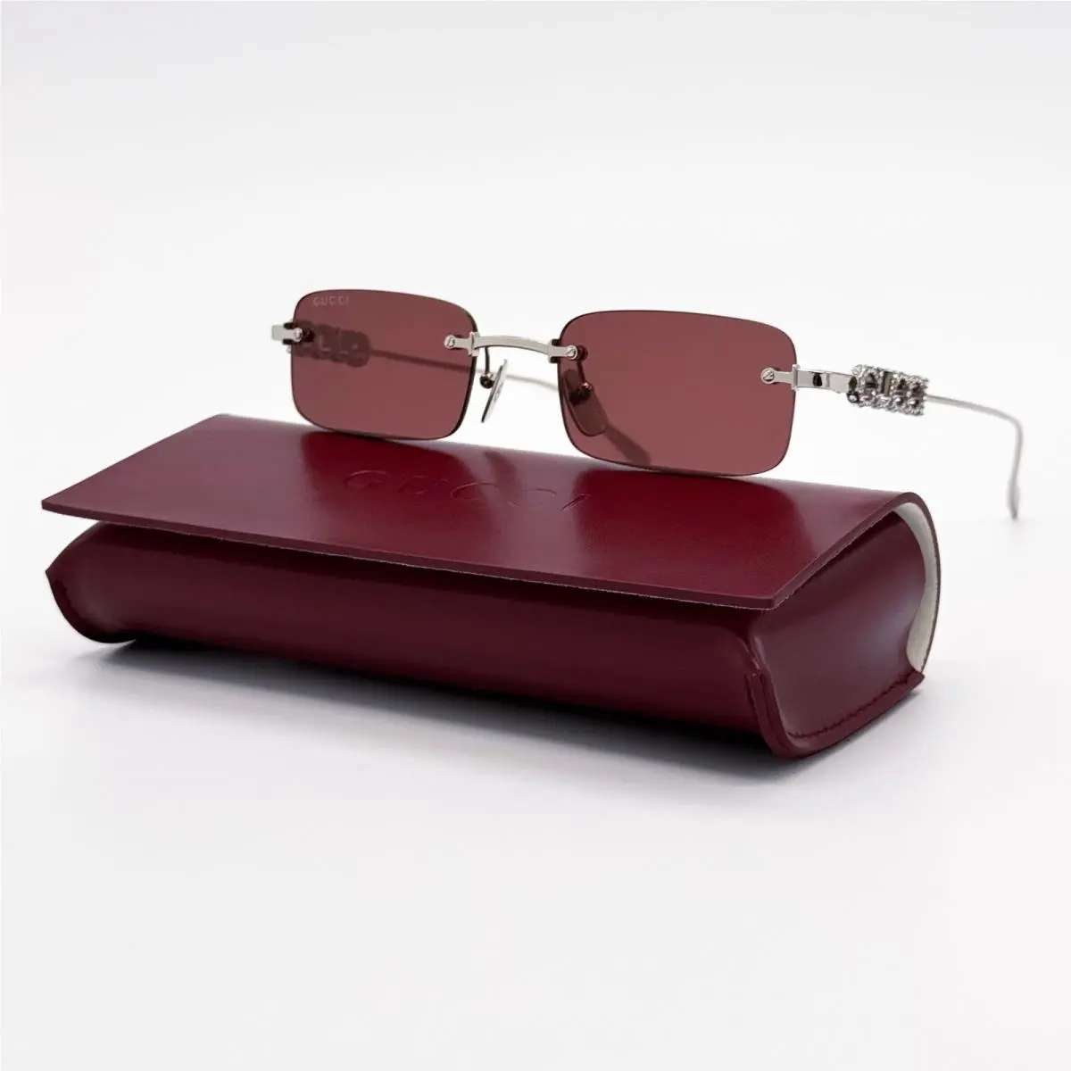 Gucci Sunglasses Silver Purple Unisex Eyewear Gucci GG1808S 004