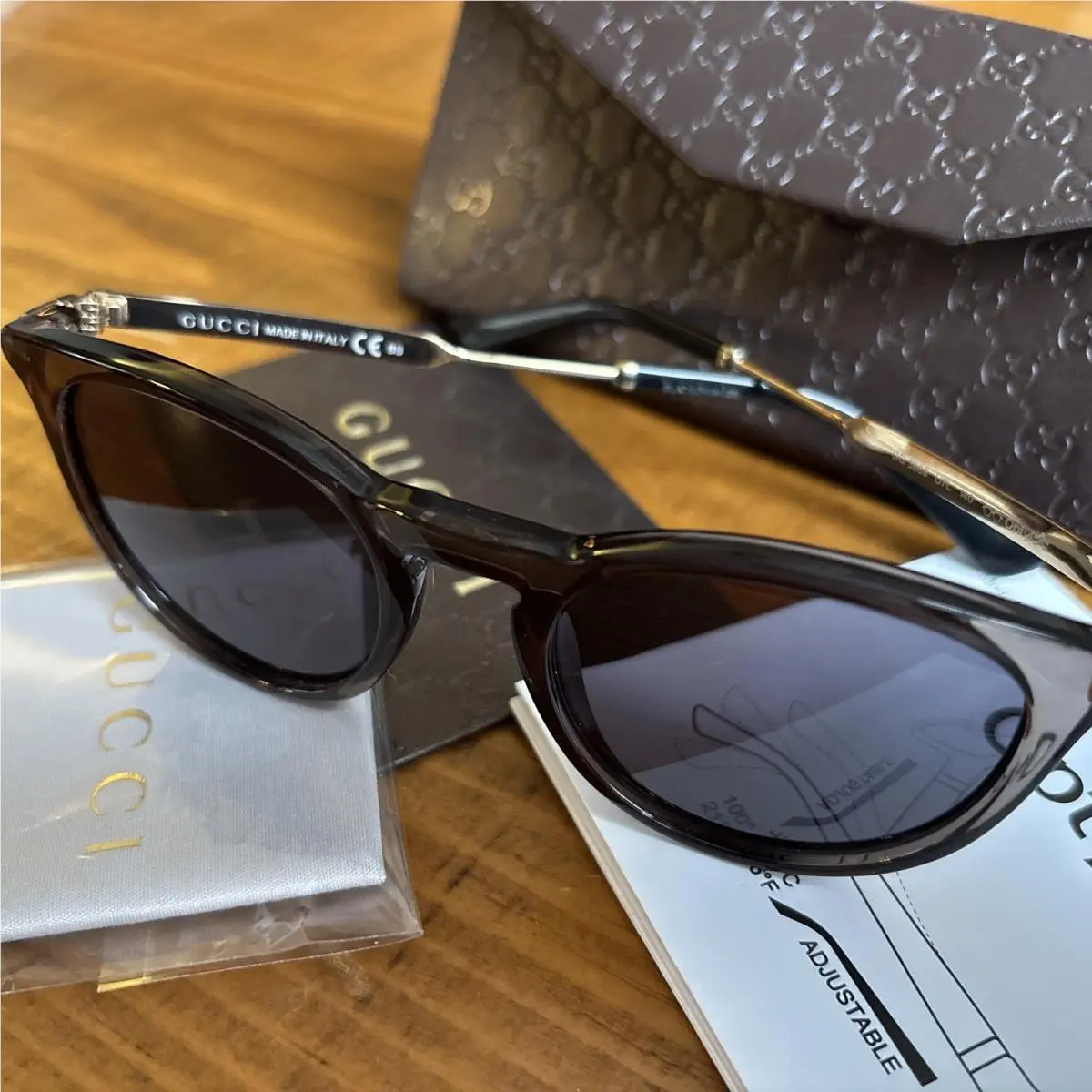 Gucci GG3868 U7L 140 Sunglasses Optyl Made Italy W/case 47-19-140 Gray Gold