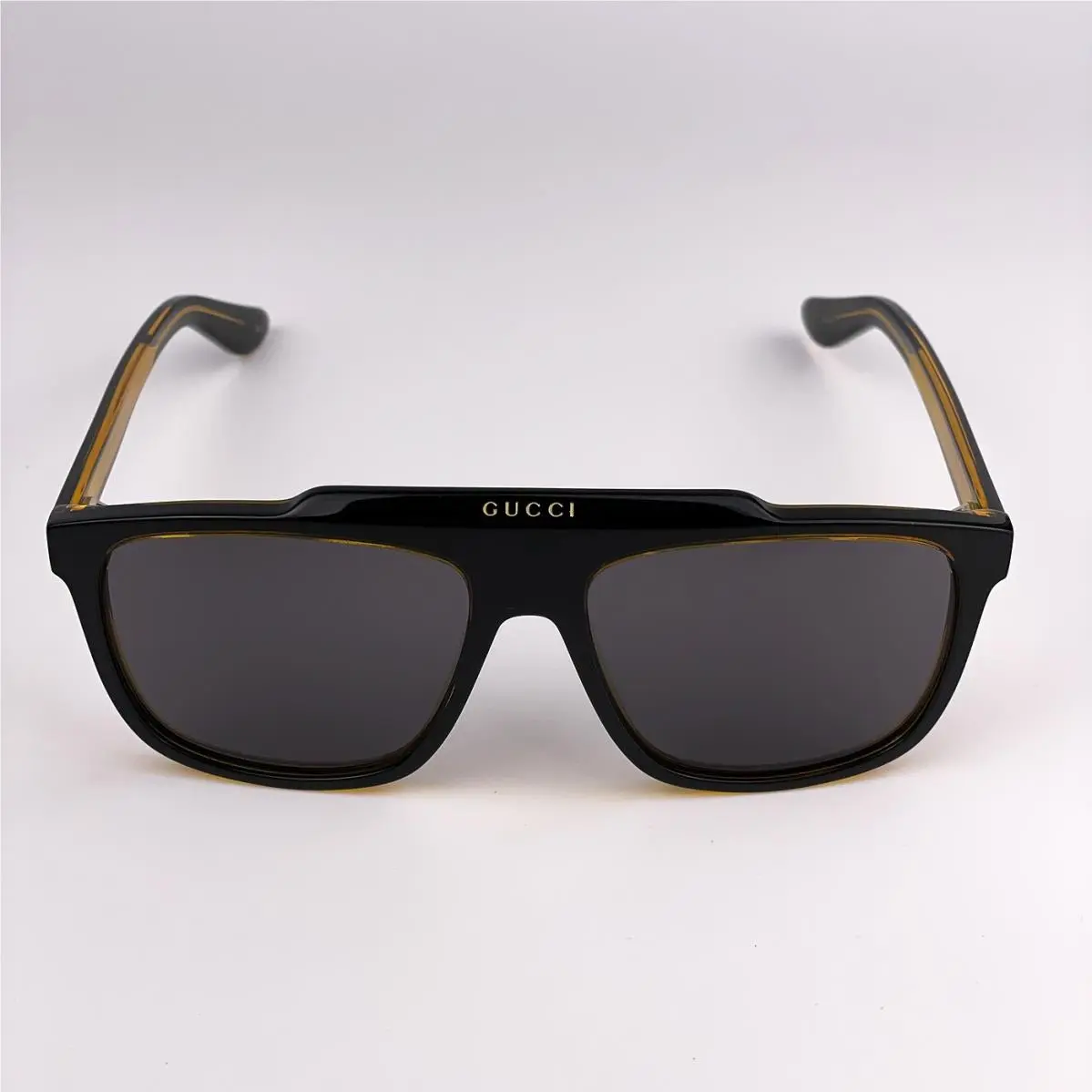 Gucci Men Sunglasses Black Yellow Grey Aviator GG1039S 001