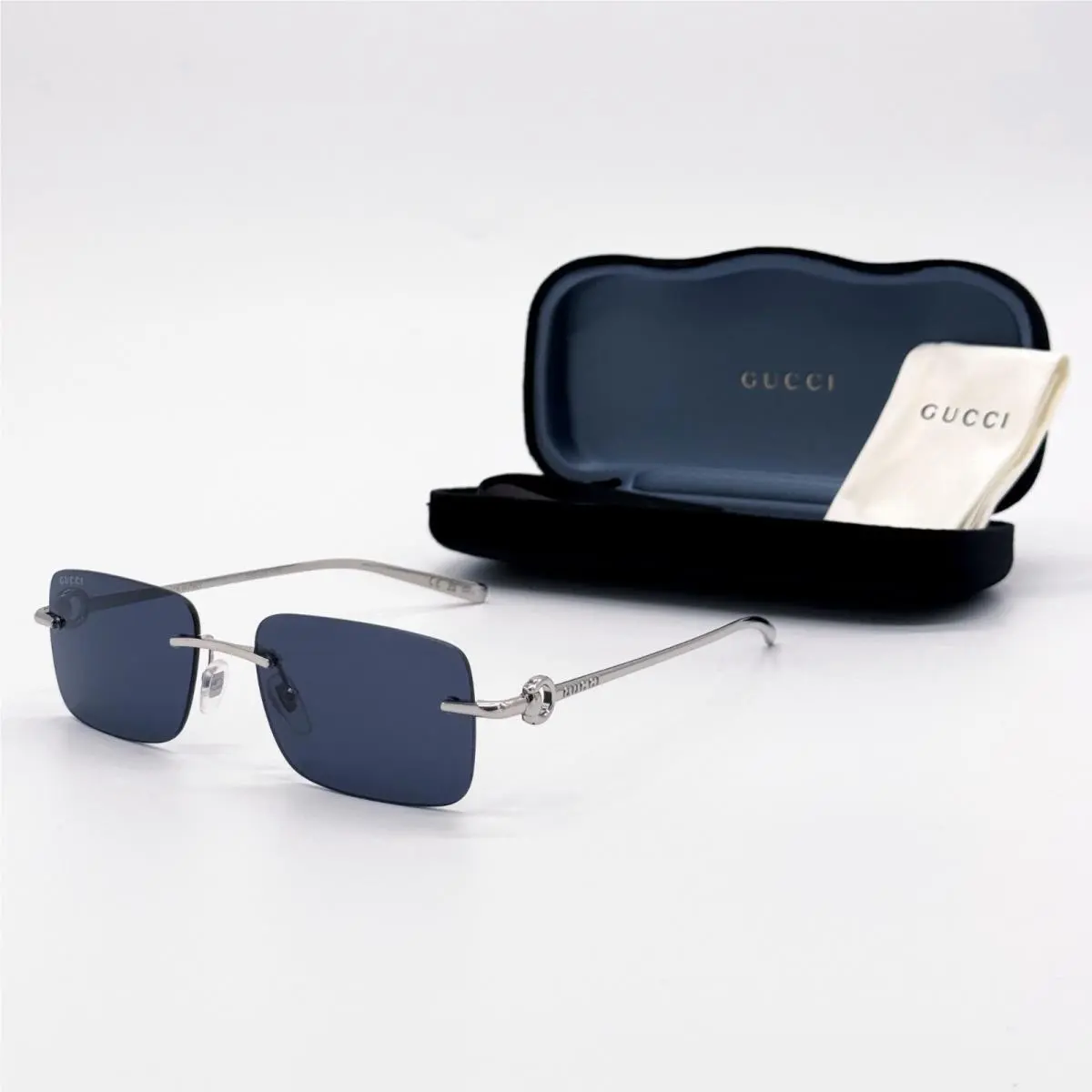 Sunglasses GG1703S 003 Silver/blue Unisex Eyewear by Gucci