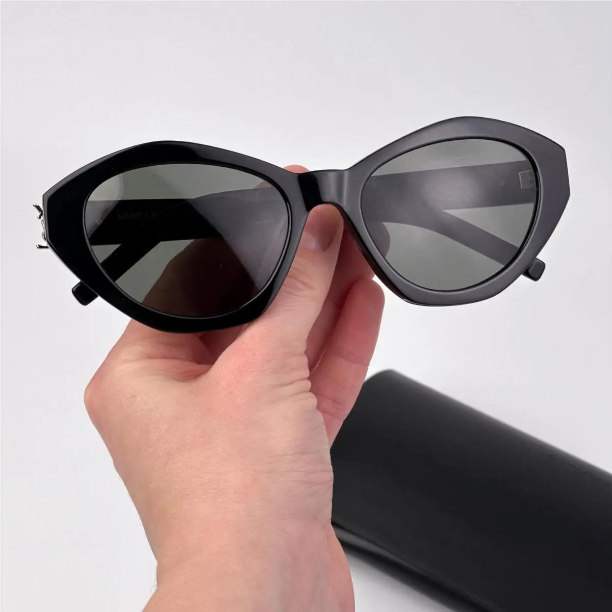 Saint Laurent Women Sunglasses Black Grey Cat Eye SLM60 006