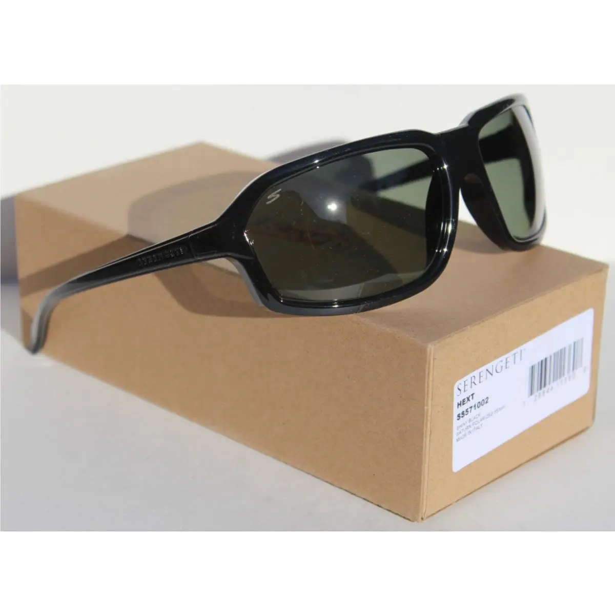 Serengeti Hext Polarized Sunglasses Shiny Black/saturn 555nm Gray SS571002 Italy