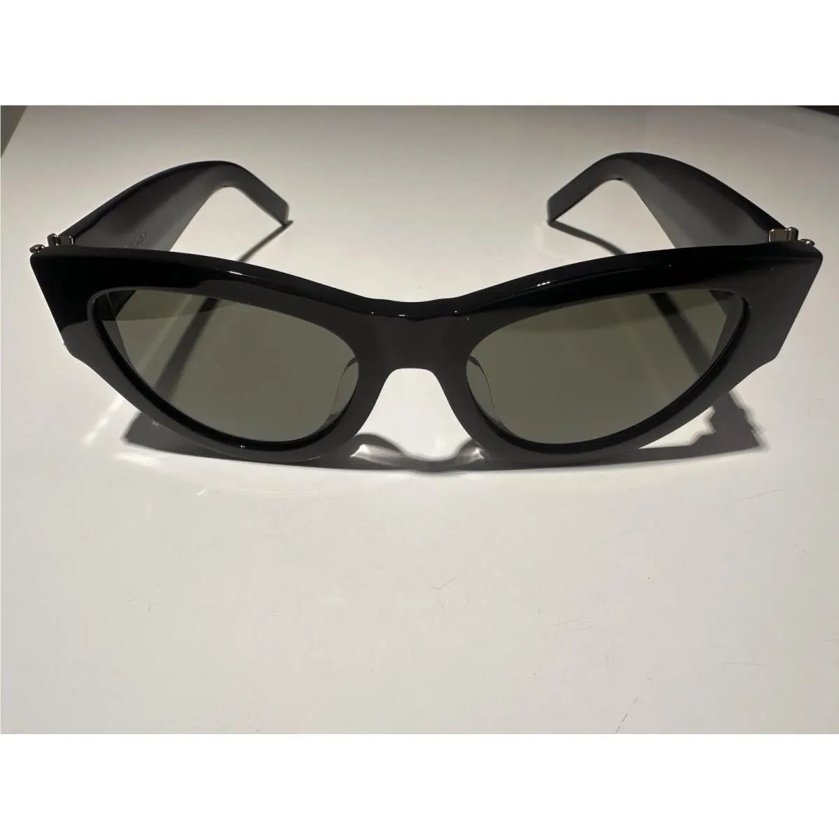 Saint Laurent SL M94 001 Black Gold Dark Grey Lenses Sunglasses Cateye by Yves Saint Laurent