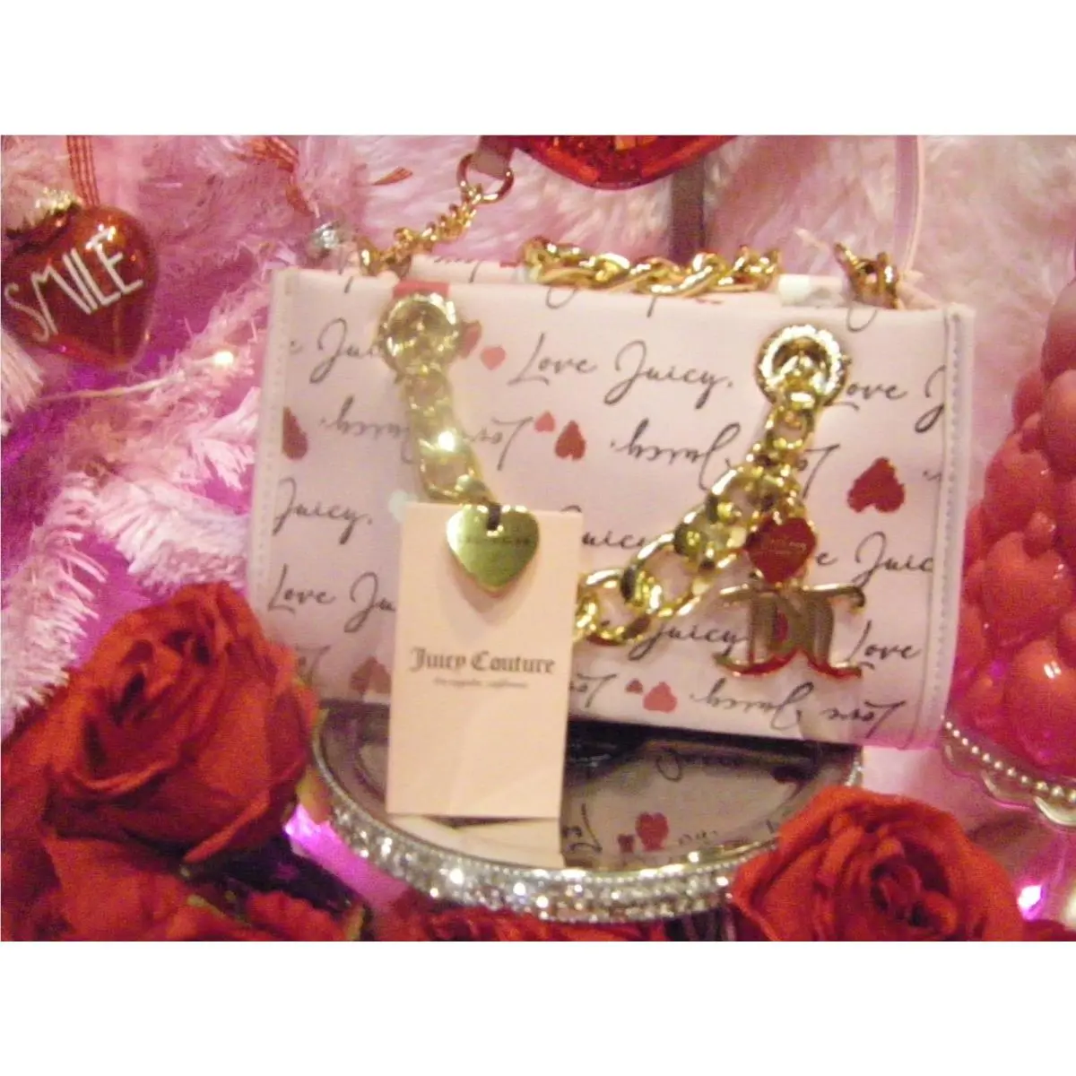 Juicy Couture Exclusive Love Letter Mini Tote Bag Chiffon Pink Multi