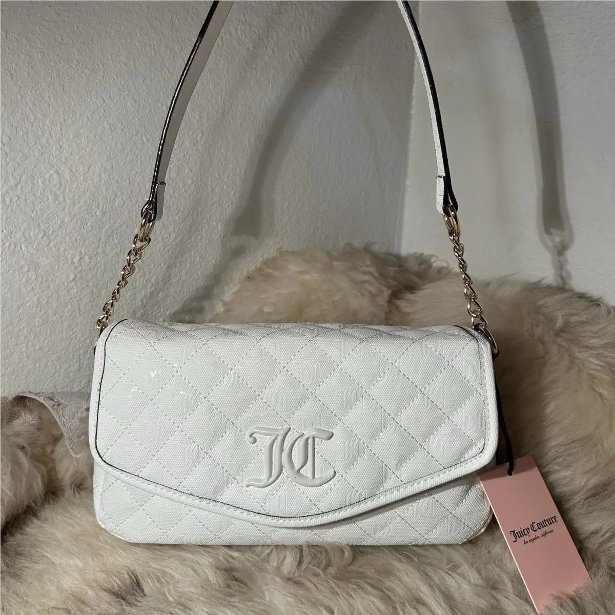 Juicy Couture Isn t She Lovely Flap Shoulder Bag - Angel White