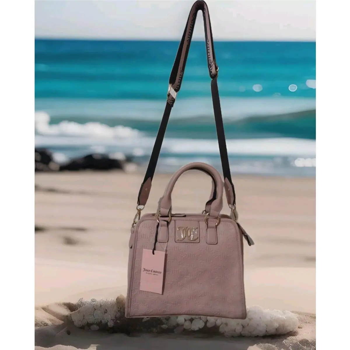 Juicy Couture Satchel Purse with Removable Cross Body Strap Dusty Blush