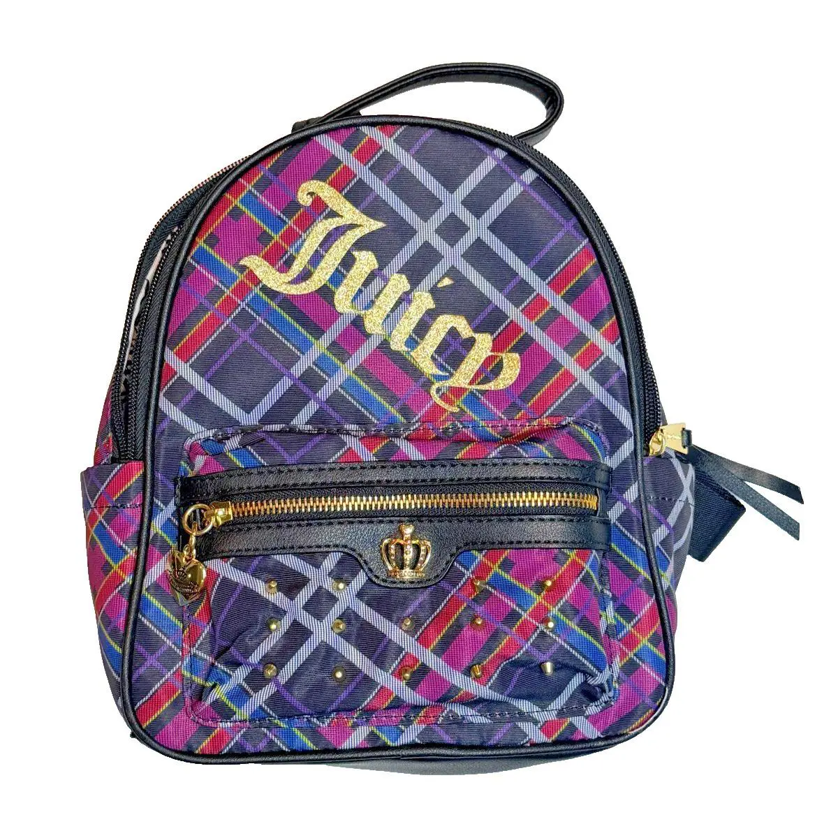 Juicy Couture Mini Backpack Multi Color Studded Pockets Adjustable Small Handbag