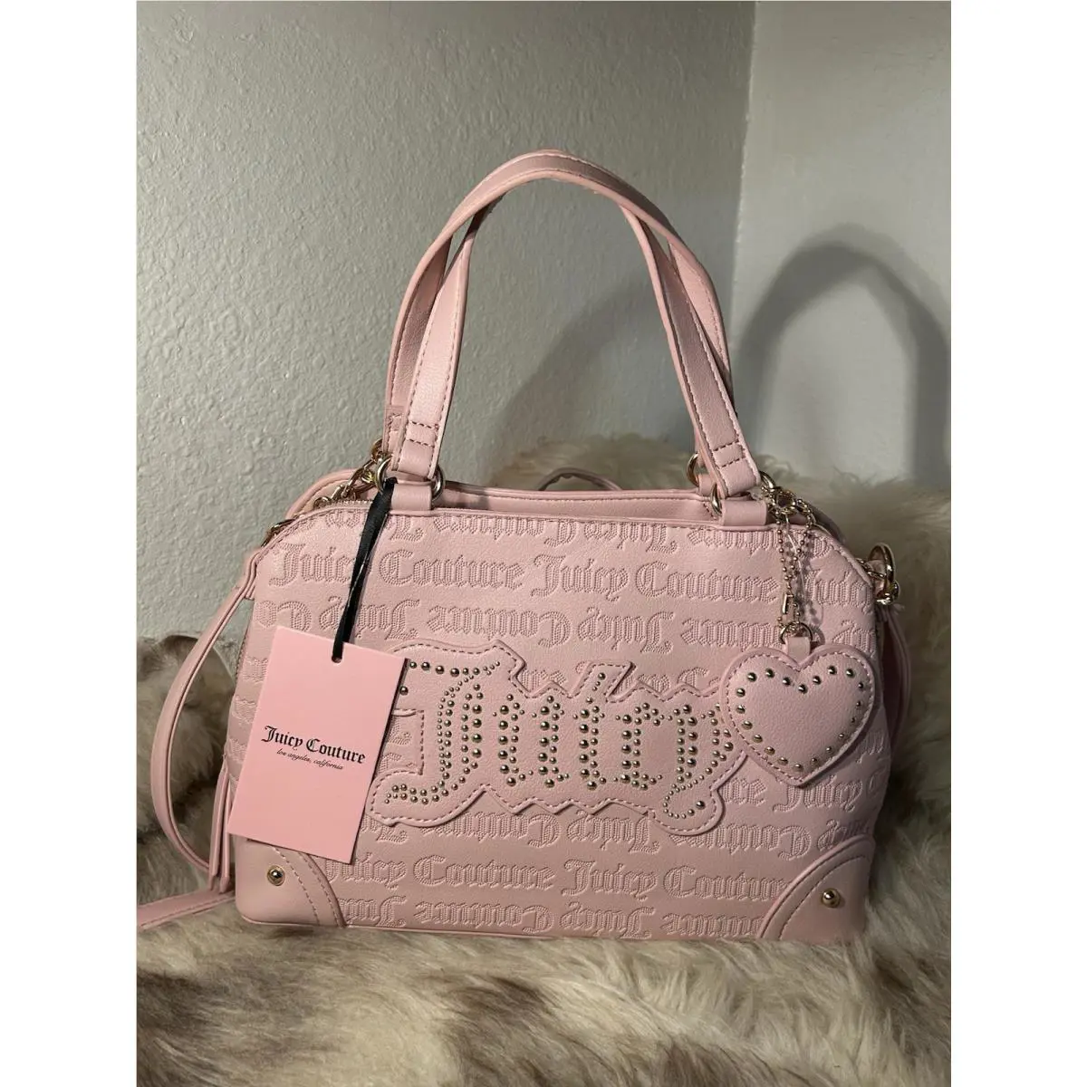 Juicy Couture Royal Juicy Satchel Crossbody - Pink Diamond