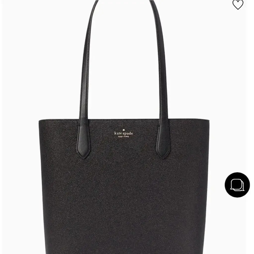 Kate Spade Tote Tinsel Glitter Shoulder Tote Bag Handbag Black