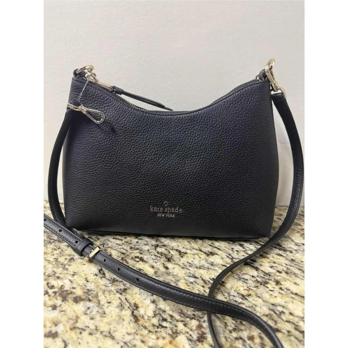 Kate Spade New York Zippy Leather Convertible Crossbody Black Bag