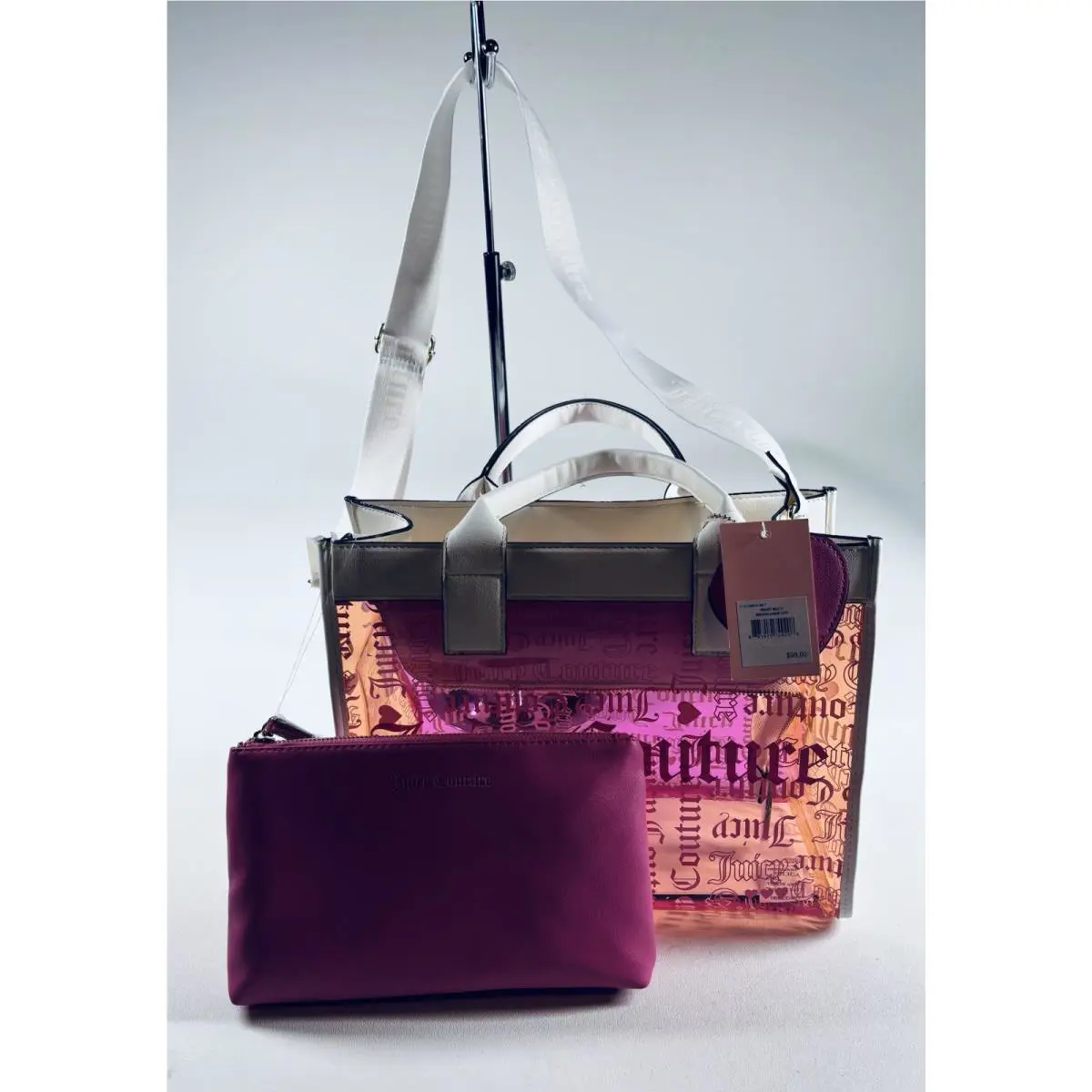 Heart Multi Beachin Large Tote Crossbody Bag W Pouch Y2K Purse by Juicy Couture