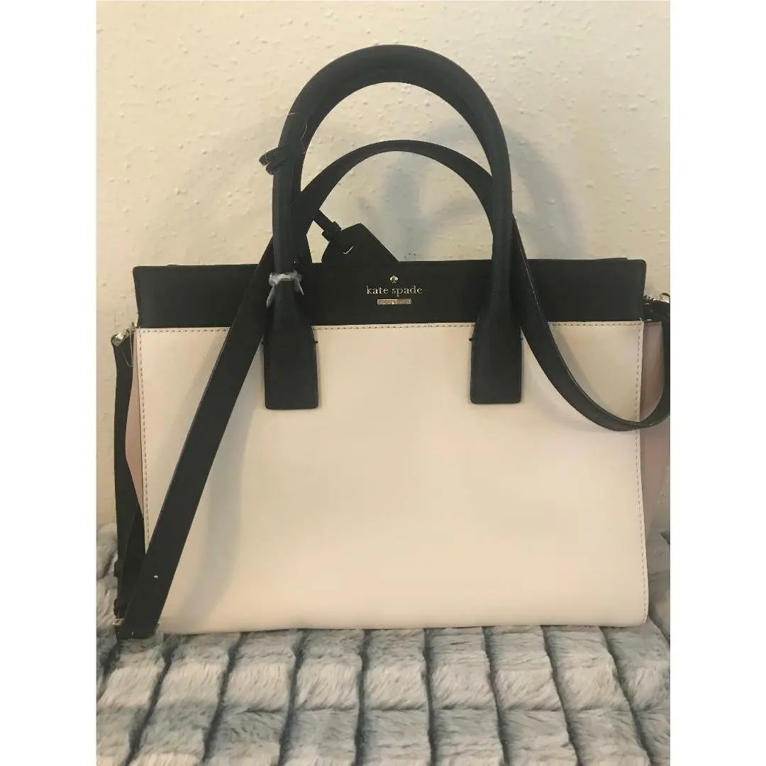 Kate Spade Cameron Street Candace Color Block Black/beige/pink Satchel