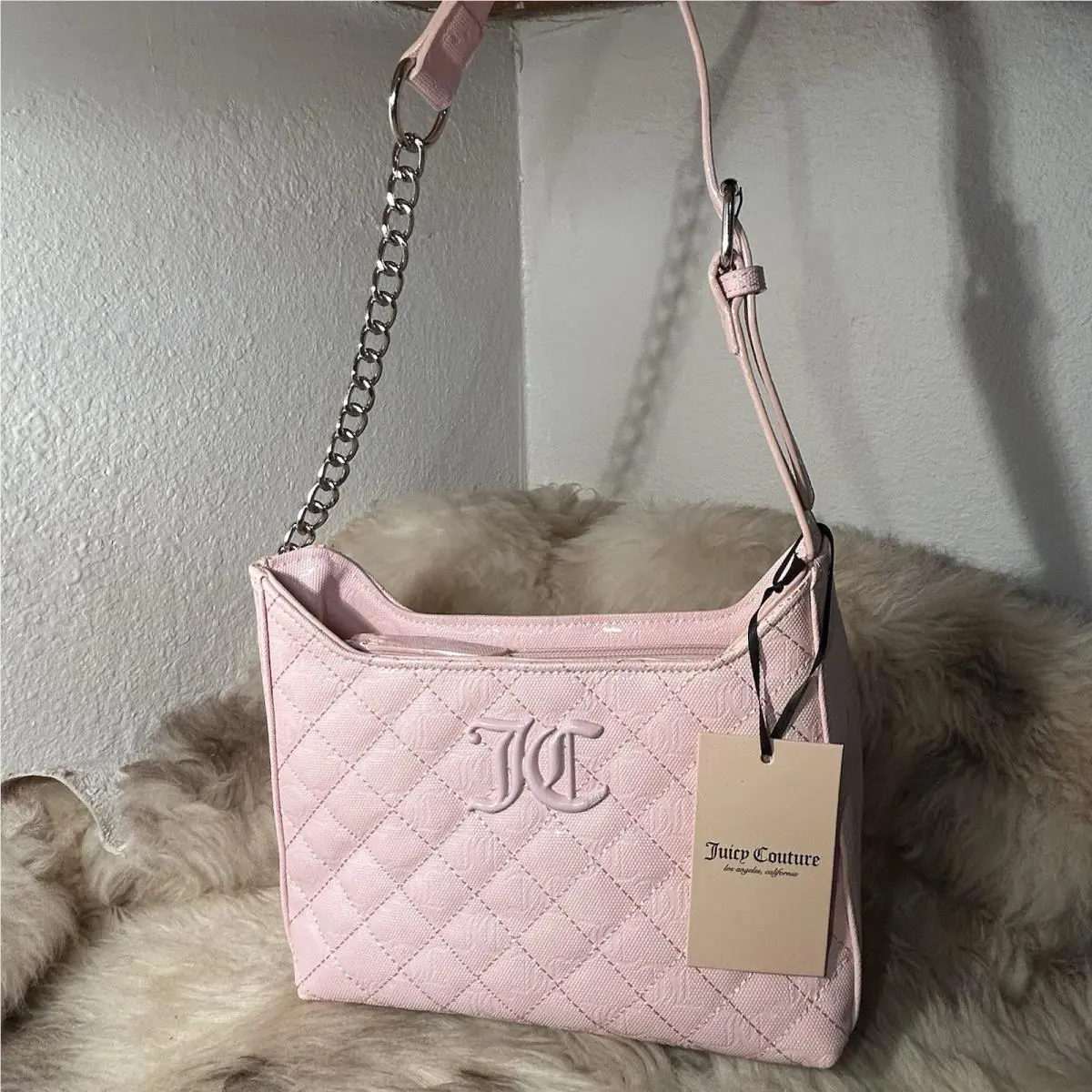 Juicy Couture Isn t She Lovely Hobo Shoulder Bag - Chiffon Pink
