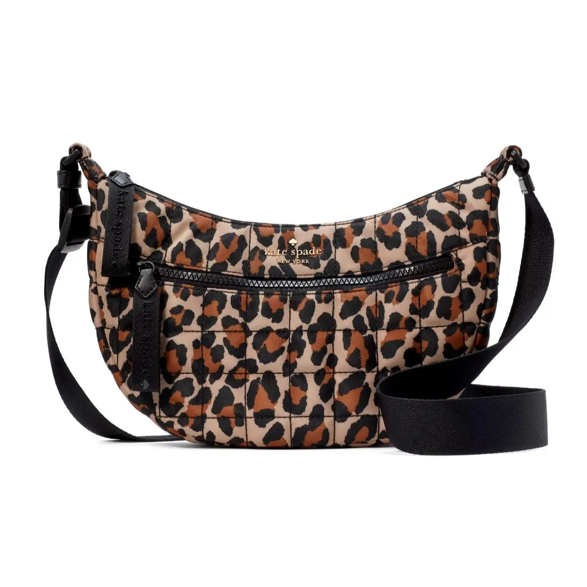 New Kate Spade Camden Quilted Large Leopard Sling Bag Leopardo Purse - Exterior: Brown