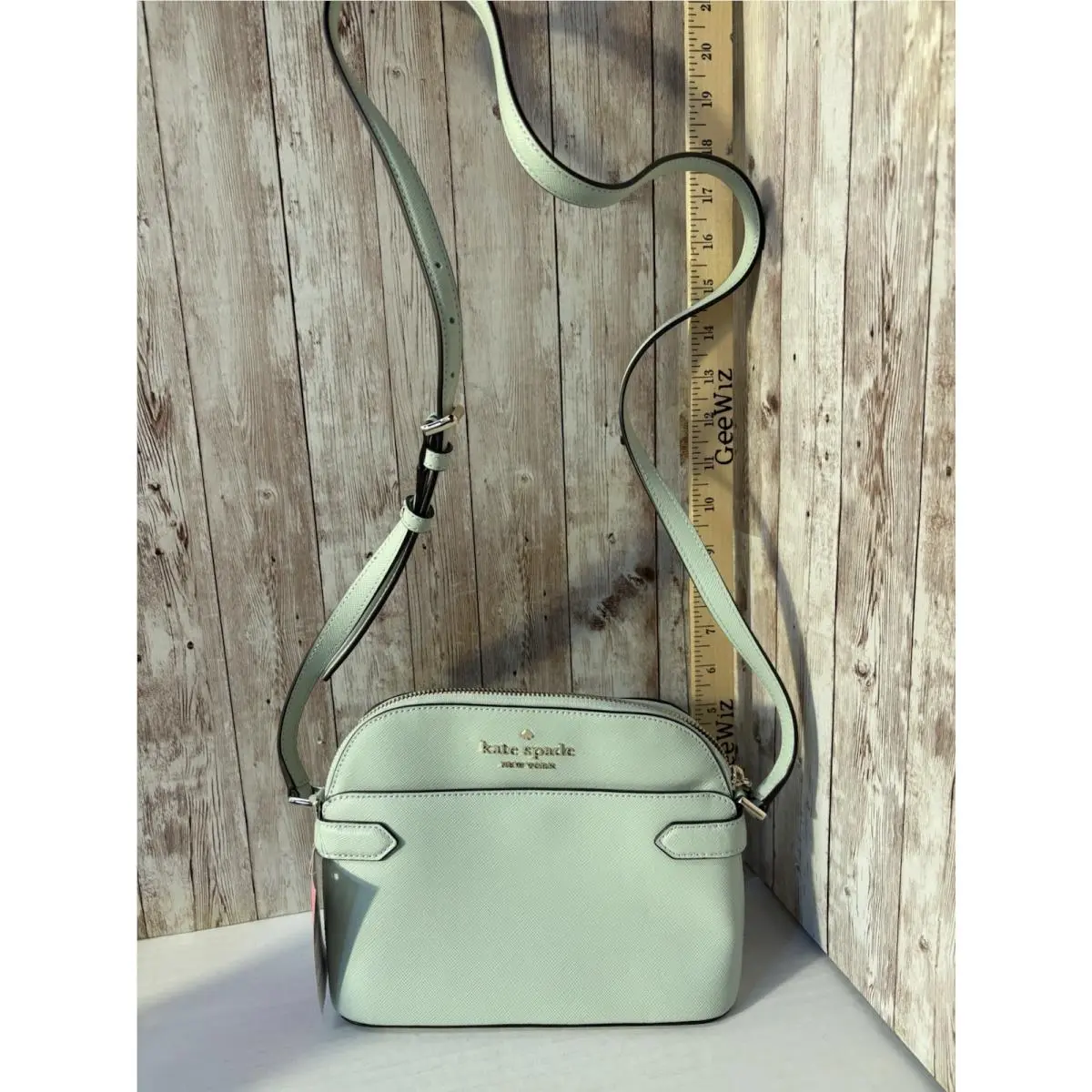 Kate Spade Saffiano Staci Dome Crossbody Bag Crystal Blue