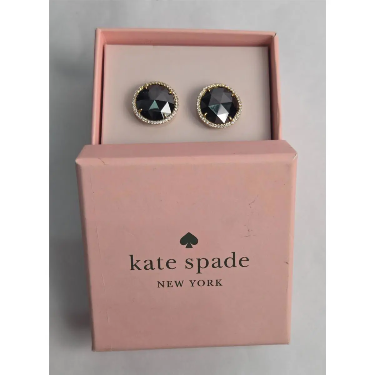 Kate Spade NY She Has Spark Oversized Woman`s Black Stud Earrings N New