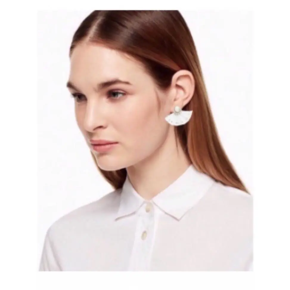 Kate Spade Fiesta Fringe White Earrings
