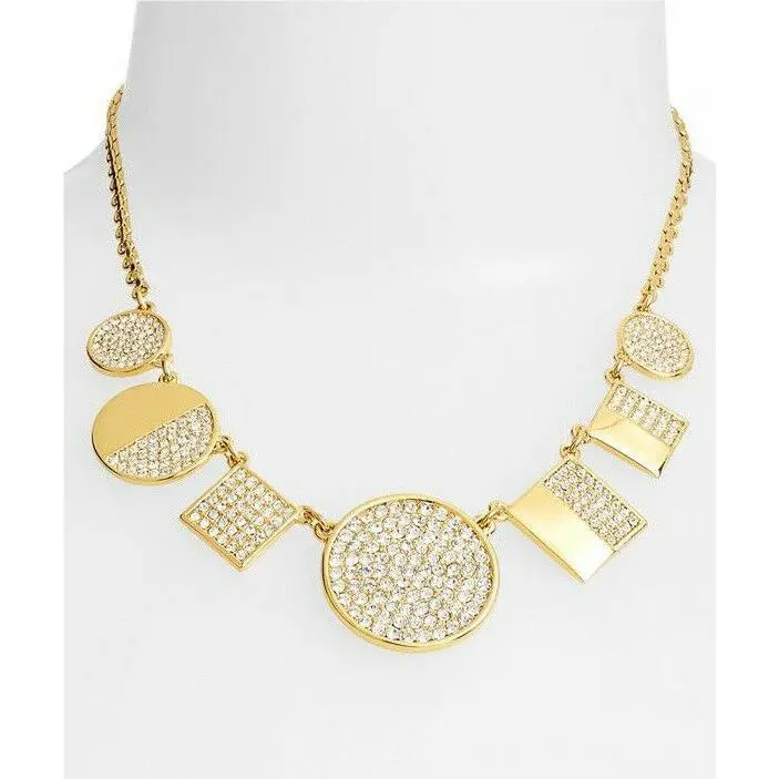 Kate Spade New York Gold Plated Pavé Geometric Frontal Necklace 17