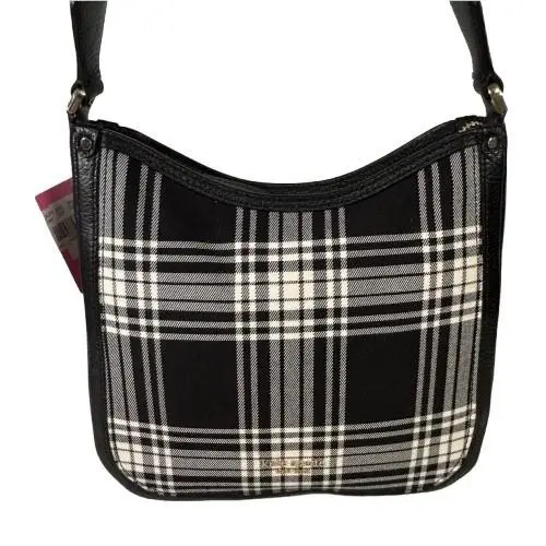 New Kate Spade Roulette Library Plaid Medium Messenger Crossbody Shoulder Bag