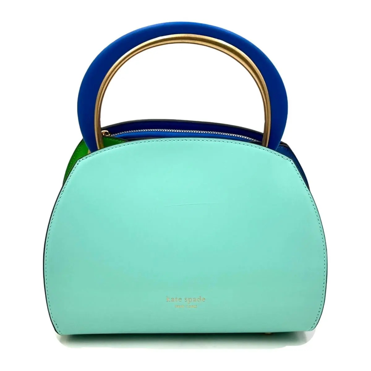 Kate Spade Expo Colorblocked Top-handle Satchel - Mint Lique - Exterior: Mint Lique