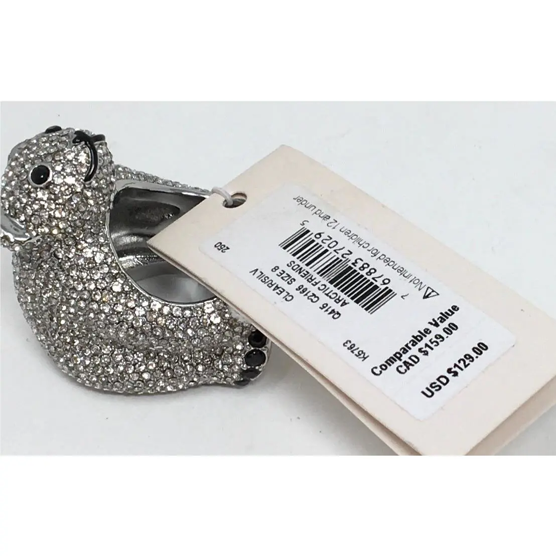 Kate Spade New York Arctic Friends Polar Bear Pave Ring Size 8 New