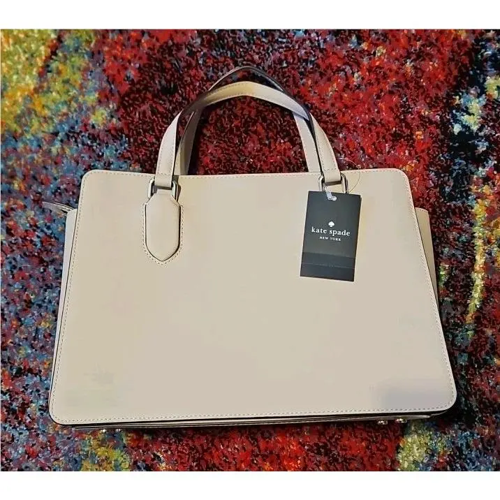 Kate Spade New York Purse Bag Laurel Way Leather Handbag- Beige New