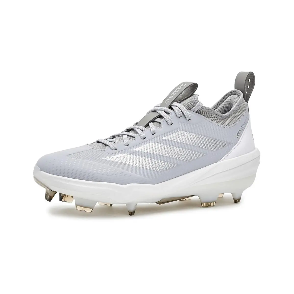 Man`s Shoes Adidas Adizero Impact 2.0 Tpu Baseball Cleats - Team Light Grey/White/Silver Metallic